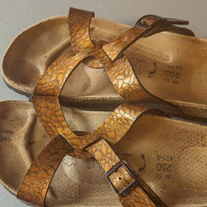 Birkenstock Birkis Snakeskin Stunning Bronze/Gold Color Sandals